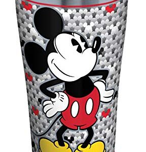 Tervis 1292884 Disney-Mickey Mouse Tumbler with Clear and Black Hammer Lid, 20 oz Stainless Steel, Silver