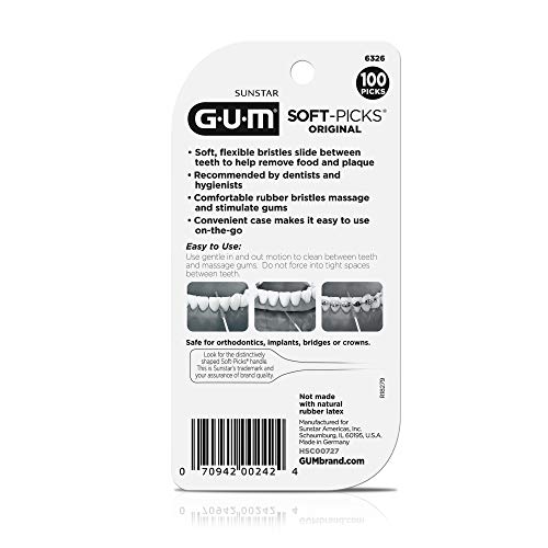 GUM Soft-Picks Original Dental Picks, 100 Count (Pack of 6)
