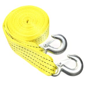 10,000 lb heavy duty tow strap with safety hooks 2” x 20’ polyester superior strength