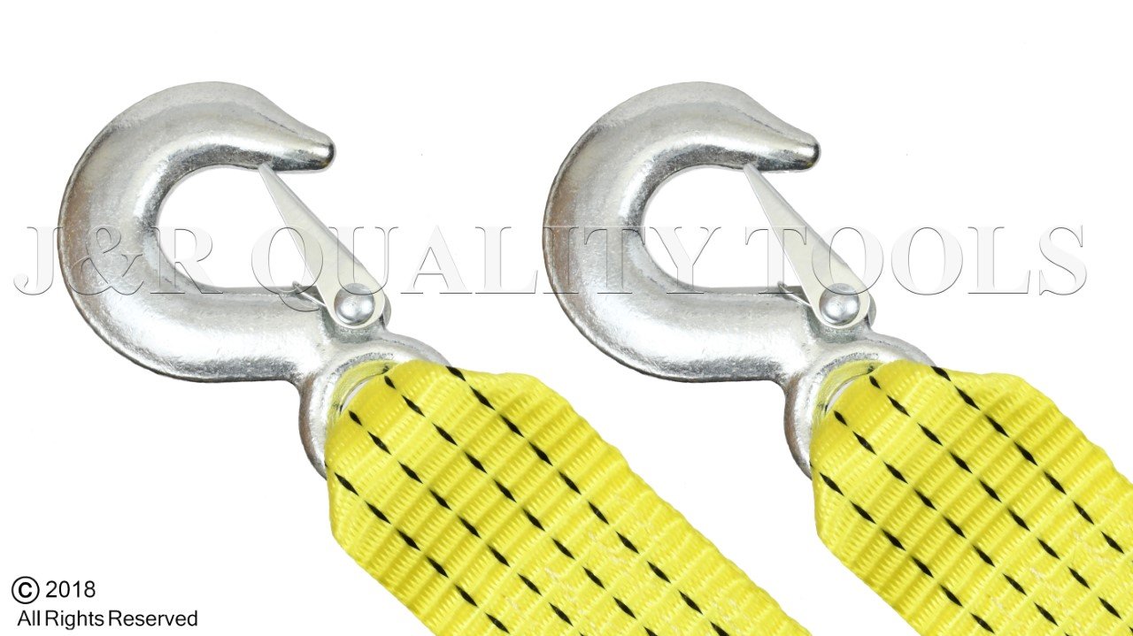 10,000 LB Heavy Duty Tow Strap with Safety Hooks 2” x 20’ Polyester Superior Strength