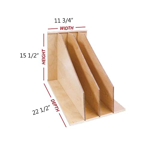 Dowell 4D007 TD3 Wooden Vertical Tray Divider Organizer with 3 Section for 12" Cabinets