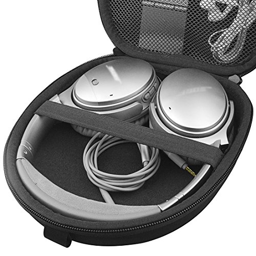 Linkidea Headphones Carrying Case Compatible with Bose QC35 II, QC45, QC35, QCSE, AE2w, AE2i, Around-Ear Headphones II, Case, Protective Hard Shell Travel Bag with Cable, Charger Storage (Grey)