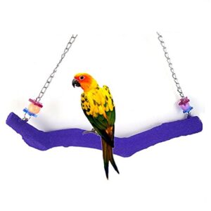 petall bird parrot swing perch cage hanging toy scrub wood stand for conures,parakeets cockatiels,macaws,finches,love birds (s-7.9" in)