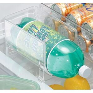 mDesign Large Stackable Kitchen Bin Storage Organizer Rack for Pop/Soda Bottles for Refrigerator, Pantry, Countertops and Cabinets - Holds 2-Liter Bottles - 2 Pack - Clear