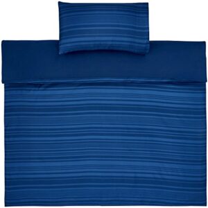 amazonbasics microfiber duvet cover set – 135x200cm/50x80cmx1, royal blue calvin stripe