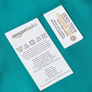 Amazon Basics Microfiber 2 Piece Duvet Cover Set, Teal Trellis, 135 x 200cm/50 x 80cm x 1