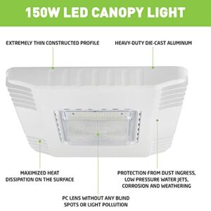 LED Surface Mount Canopy Light - Direct Mount Parking Garage Gas Station Light (150w 5700K-1 Pack)