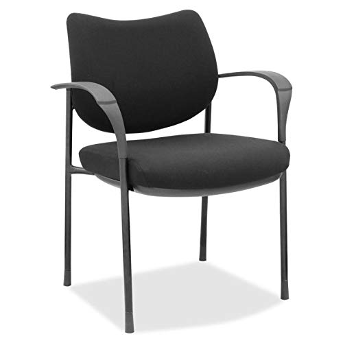 Lorell Fabric Back Guest Chair, 33.6" x 24.6" x 23.9", Black