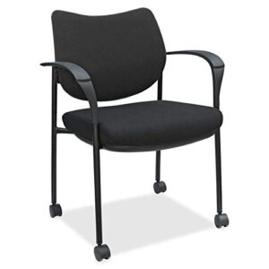 Lorell Fabric Back Guest Chair, 33.6" x 24.6" x 23.9", Black