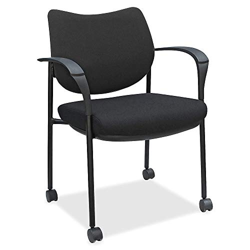 Lorell Fabric Back Guest Chair, 33.6" x 24.6" x 23.9", Black