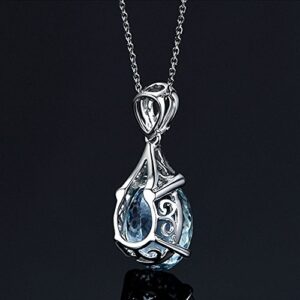 wassana romantic natural women silver necklace aquamarine pendant jewelry