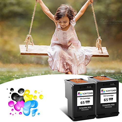 KCMYTONER Remanufactured High Yield Ink Cartridge Compatible for HP 65XL 65 XL 65BXL N9K04AN Envy 5052 5055 5058 Deskjet 2624 2652 2655 3720 3730 3732 3752 3755 Printer (Black,1 Pack)