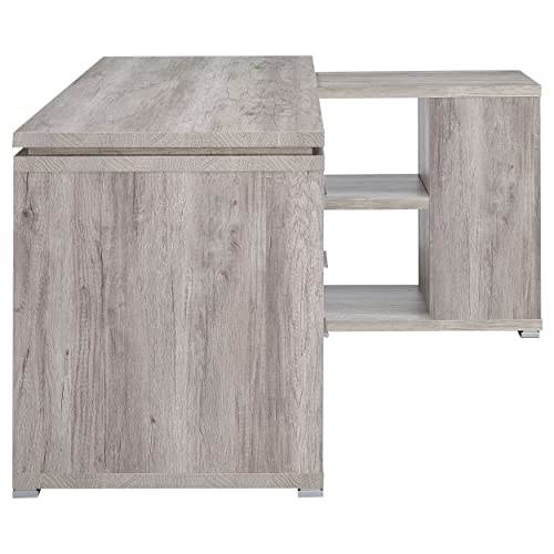 Coaster Home Furnishings Yvette L-Shape Grey Driftwood Office Desk (801516)