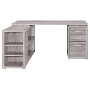 Coaster Home Furnishings Yvette L-Shape Grey Driftwood Office Desk (801516)