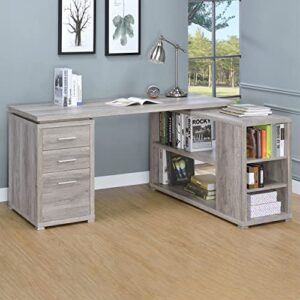 Coaster Home Furnishings Yvette L-Shape Grey Driftwood Office Desk (801516)