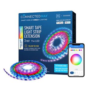 cree connected max smart tape light extension kit, color changing tape light kit, 11w, tunable white 2200k-6500k, 1 pack