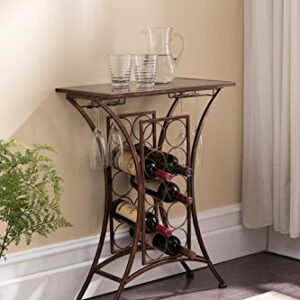 Kings Brand Furniture - Free Standing Wine Storage Organizer Rack Display Stand with Glass Holders