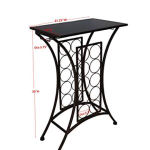 Kings Brand Furniture - Free Standing Wine Storage Organizer Rack Display Stand with Glass Holders