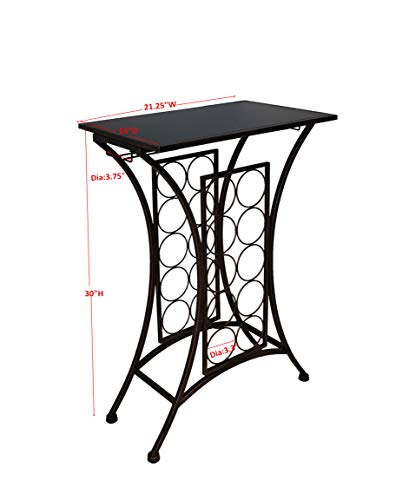 Kings Brand Furniture - Free Standing Wine Storage Organizer Rack Display Stand with Glass Holders