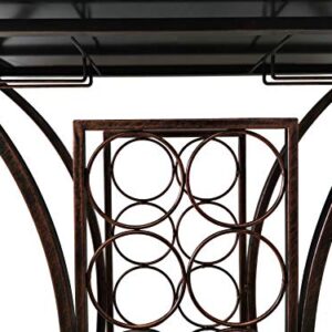 Kings Brand Furniture - Free Standing Wine Storage Organizer Rack Display Stand with Glass Holders