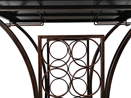 Kings Brand Furniture - Free Standing Wine Storage Organizer Rack Display Stand with Glass Holders