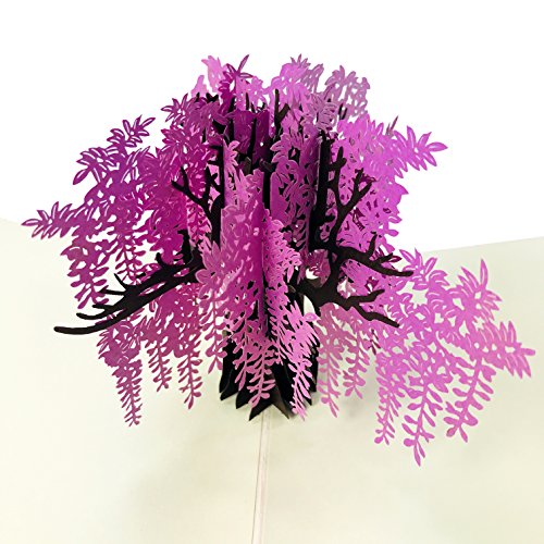 WOWPAPERART Wisteria Tree Sympathy & Condolence Card (Original) - 3D Pop Up Greeting Card