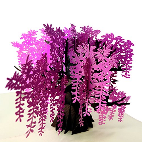 WOWPAPERART Wisteria Tree Sympathy & Condolence Card (Original) - 3D Pop Up Greeting Card