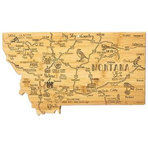 Totally Bamboo Destination Montana State Shaped Serving and Cutting Board, Includes Hang Tie for Wall Display