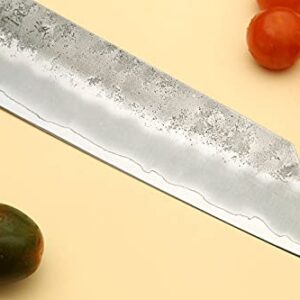 Yoshihiro Stainless Clad Nashiji Ginsan High Carbon Stain Resistant Steel Kiritsuke Multipurpose Chefs Knife (9.5"(240mm) & Saya)