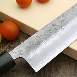 Yoshihiro Stainless Clad Nashiji Ginsan High Carbon Stain Resistant Steel Kiritsuke Multipurpose Chefs Knife (9.5"(240mm) & Saya)