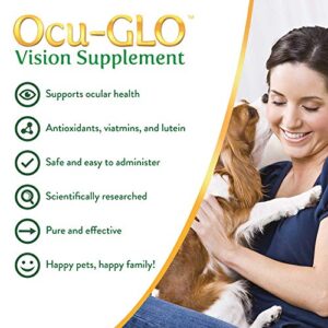 Ocu-GLO PB Vision Supplement for Small Dogs & Cats – Easy to Administer Powder Blend with Lutein, Omega-3 Fatty Acids, Grape Seed Extract and Antioxidants to Promote Eye Health, 30ct Sprinkle Capsules