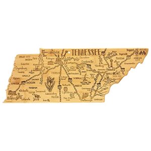 Totally Bamboo Destination Tennessee State Shaped Serving and Cutting Board, Includes Hang Tie for Wall Display