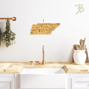 Totally Bamboo Destination Tennessee State Shaped Serving and Cutting Board, Includes Hang Tie for Wall Display