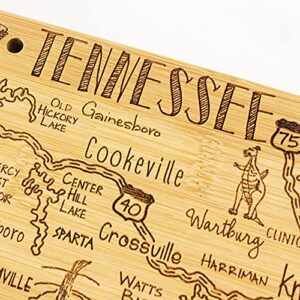 Totally Bamboo Destination Tennessee State Shaped Serving and Cutting Board, Includes Hang Tie for Wall Display