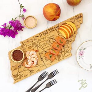 Totally Bamboo Destination Tennessee State Shaped Serving and Cutting Board, Includes Hang Tie for Wall Display