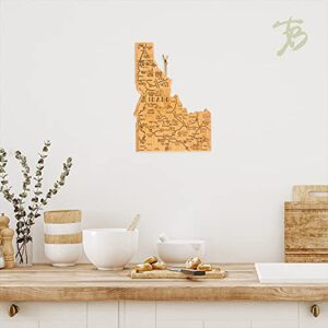 Totally Bamboo Destination Idaho State Shaped Serving and Cutting Board, Includes Hang Tie for Wall Display