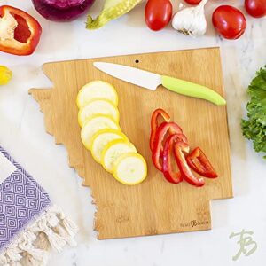 Totally Bamboo Destination Arkansas State Shaped Serving and Cutting Board, Includes Hang Tie for Wall Display