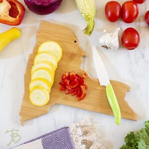 Totally Bamboo Destination New York State Shaped Serving and Cutting Board, Includes Hang Tie for Wall Display