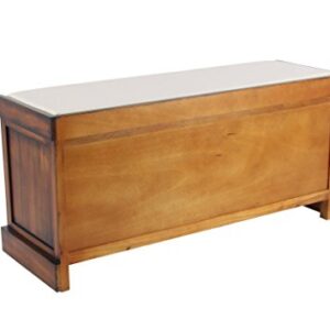 Deco 79 Wood Storage Bench with Upholstered Seat, 42" x 15" x 20", Brown