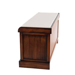 Deco 79 Wood Storage Bench with Upholstered Seat, 42" x 15" x 20", Brown