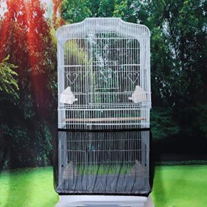 UEETEK Bird Cage Skirt, Cage Cover Catcher Birdcage Nylon Mesh Mesh Bird Seed Catcher Net Cage Cover Size L (Black)