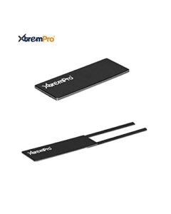 xtrempro webcam cover privacy shield for computer, mac, macbook pro, imac, laptop, surfcase pro, phone, 0.03 in ultra thin camera blocker privacy shield - black/silver (black)