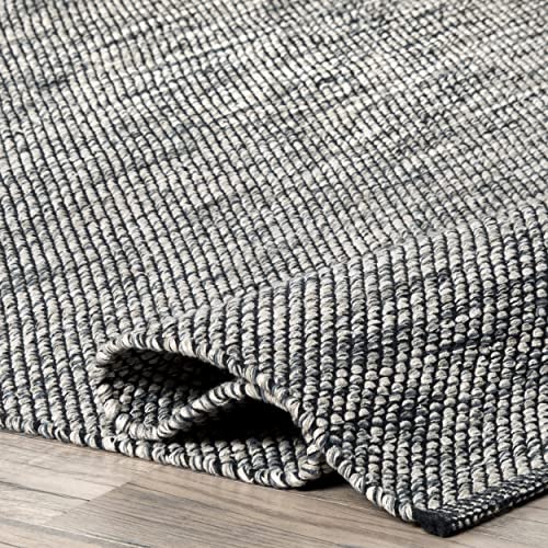 nuLOOM Alessi Solid Farmhouse Cotton Area Rug, 3' x 5', Grey