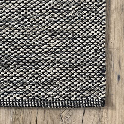 nuLOOM Alessi Solid Farmhouse Cotton Area Rug, 3' x 5', Grey