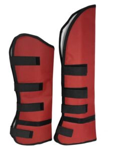 showman cordura nylon outer shell w/fleece lined inner shell shipping boots! set of four! (red)