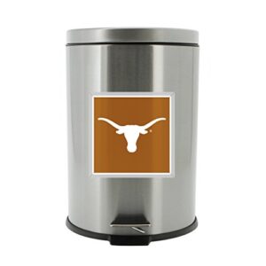 ncaa texas at austin longhorns stainless steel trash bin with foot pedal, 20 liter