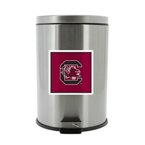 ncaa south carolina gamecocks stainless steel trash bin with foot pedal, 20 liter