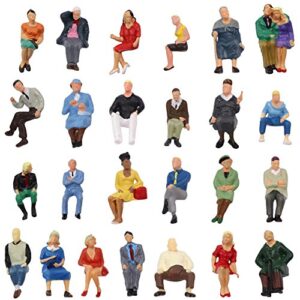 p4806 25 pcs all seated figures o gauge 1:50 scale painted people 2.59-3.28cm or 1.02''-1.29'' model railway new