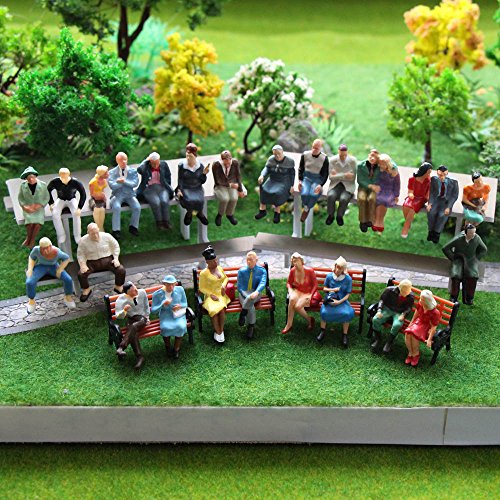 P4806 25 pcs All Seated Figures O Gauge 1:50 Scale Painted People 2.59-3.28cm or 1.02''-1.29'' Model Railway New