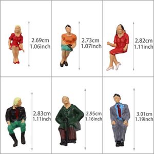 P4806 25 pcs All Seated Figures O Gauge 1:50 Scale Painted People 2.59-3.28cm or 1.02''-1.29'' Model Railway New